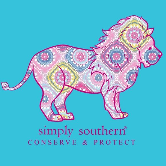 Simply Southern Lion Tracker Knit Pool Blue Long Sleeve T-Shirt - Picture 4 of 4